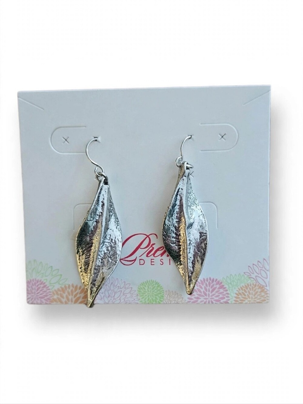 Premier Designs Silver Leaf Drop Earrings